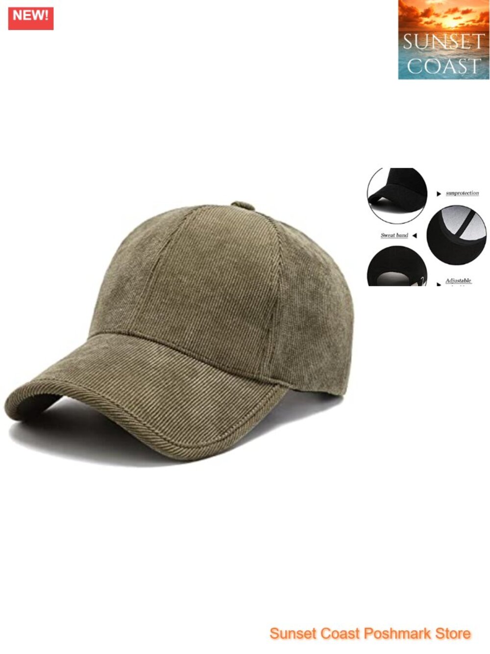 Corduroy Cotton Baseball Cap Adjustable Dad Hat Unisex